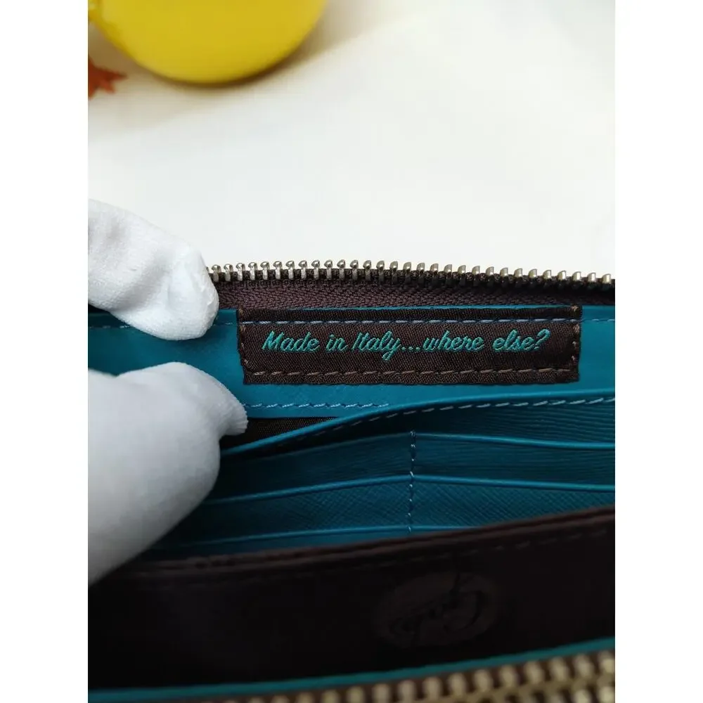 Gabs Gmoney 17 Puckered Basic Off White Leather Zip Around Credit Card Wallet